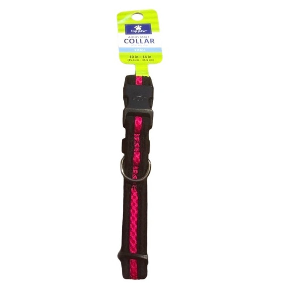 Top Paw Adjustable Dog Collar Pink Mesh Small